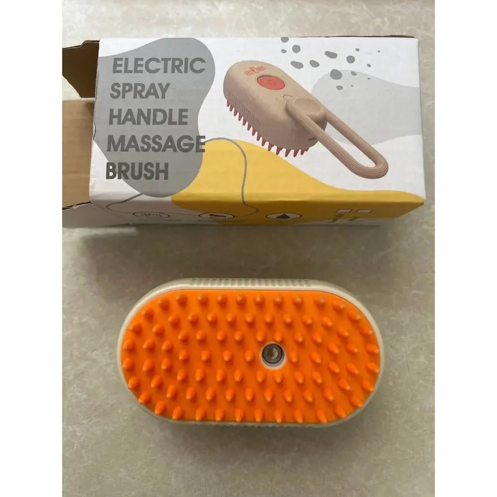 New pet Doggie🐶 electric spray handle massage brush chargeable one click spray